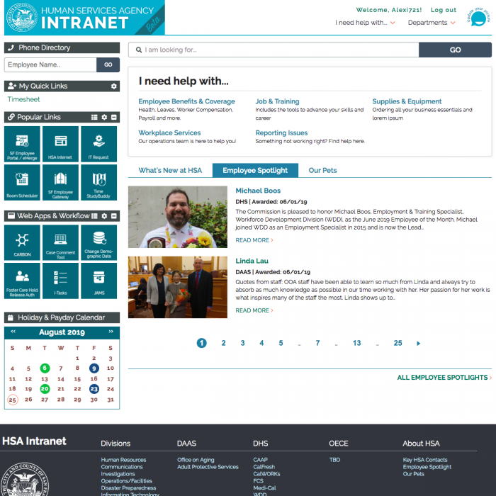 Intranet website